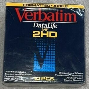 VERBATIM 3.5 Microdiscs /‎ Floppy Discs Lot of 10 Formatted/Apple Fast Shipping!
